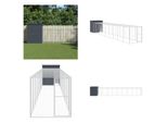 Vidaxl Gabbia Per Polli Con Corridoio Antracite 165X1067X181Cm Acciaio Zincato - Gabbia Per Polli - Gabbia Per Polli - Pollaio - Pollaio