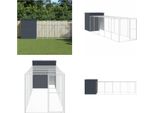 Vidaxl Gabbia Per Polli Con Corridoio Antracite 165X659X181 Cm Acciaio Galvanizzato - Gabbia Per Polli - Gabbia Per Polli - Pollaio - Pollaio