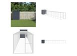 Vidaxl Gabbia Per Polli Con Corridoio Antracite 165X1271X181Cm Acciaio Zincato - Gabbia Per Polli - Gabbia Per Polli - Pollaio - Pollaio