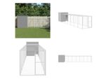 Vidaxl Gabbia Per Polli Con Corridoio Grigio Chiaro 165X863X181 Cm Acciaio Zincato - Gabbia Per Polli - Gabbia Per Polli - Pollaio - Pollaio