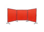 Vevor Tenda Per Saldatura A 3 Pannelli 1,8 X 1,8 M Tenda Di Protezione Per Saldatura In Vinile Ignifugo Parete Di Protezione Per Saldatura Con 12 Ruote Girevoli E Protezione Uv A 6 Stadi Coperta Per Saldatura Protezione Per Saldatura Rosso