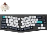Tastiera Meccanica Senza Fili Keychron Q8 Max (Layout Alice) Qmk/Via, Qwerty Us, Manopola, Nero Carbone, Gateron Jupiter Brown Q8M-M3