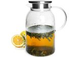 Caraffa In Vetro Da 1,5 Litri Con Filtro In Acciaio Inox E Brocca Per L'acqua In Rilievo Caraffa In Vetro Per L'acqua