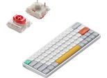 Nuphy Air60 V2 Tastiera Meccanica Sottile Senza Fili, Qwerty Usa, Bluetooth 5.1 / 2.4 Ghz, Interruttore Bianco Ionico Rosso