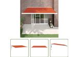 The Living Store Tenda Da Sole Retrattile Arancione E Marrone 4X3 M Tessuto E Alluminio