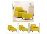 The Living Store Poltrona Con Sgabello Giallo 60 Cm In Velluto