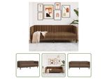 The Living Store Divano 3 Posti In Ecopelle Marrone Effetto Scamosciato