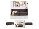 The Living Store Divano 3 Posti In Tessuto Marrone Scuro