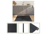 The Living Store Tappeto Rettangolare Grigio 100X100 Cm Bamboo
