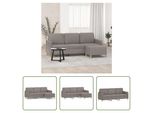 The Living Store Divano A 3 Posti Con Poggiapiedi In Tessuto Taupe 180 Cm