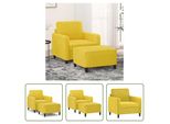 The Living Store Poltrona Con Sgabello Giallo 60 Cm In Velluto