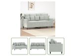 The Living Store Divano A 2 Posti In Velluto Grigio Chiaro 140 Cm