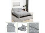 The Living Store Set Di Biancheria Da Letto Grigio 220X240 Cm In Cotone
