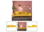 The Living Store Divano Letto 2 Posti Con 2 Cuscini In Tessuto Giallo