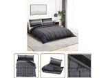 The Living Store Set Di Biancheria Da Letto Grigio Scuro 225X220 Cm In Cotone