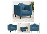 The Living Store Poltrona Con Cuscino Velluto Blu