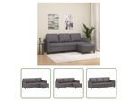 The Living Store Divano A 3 Posti Con Poggiapiedi Grigio 180 Cm In Ecopelle