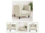 The Living Store Poltrona Con Cuscino In Velluto Crema