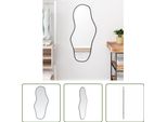 The Living Store Specchio Da Parete Nero 100X45 Cm