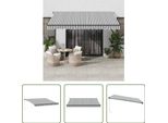 The Living Store Tenda Manuale Antracite E Bianca 400X300 Cm