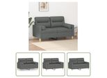 The Living Store Divano A 2 Posti Con Cuscini Decorativi In Tessuto Grigio Scuro Da 120 Cm
