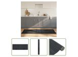 The Living Store Tappeto Rettangolare Grigio 70X200 Cm Bamboo