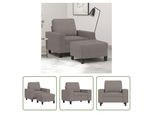 The Living Store Poltrona Con Poggiapiedi Taupe 60 Cm In Tessuto