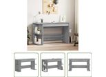 The Living Store Scrivania Grey Sonoma 140X50X75 Cm Materiale A Base Di Legno