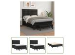 The Living Store Letto A Molle Con Materasso Nero 140X200 Cm In Pelle Finta