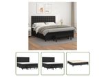 The Living Store Letto A Molle Con Materasso Nero 160X200 Cm In Pelle Finta