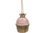 Clayre & Eef Ciondolo Natalizio Cupcake Ø 4X6 Cm Poliresina Rosa