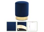 Sgabello The Living Store In Velluto Blu E Oro