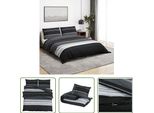 The Living Store Set Di Biancheria Da Letto Bianco E Nero 260X220 Cm In Cotone