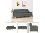 The Living Store Divano A 3 Posti In Tessuto Grigio Scuro 180 Cm