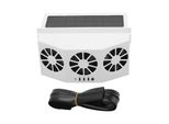 Raffreddatore Per Auto A Energia Solare, Ampio Angolo, 3 Ventole, Deodorante, Risparmio Energetico, Ventola Di Scarico Per Auto, Bianco