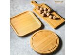 Wilmax Vassoio Di Bambù 30 X 11 Cm - Vassoio Da Portata In Bambù Naturale WL-771005/A