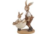 Clayre & Eef Figurina Decorativa Coniglio 15X7X21 Cm Plastica Marrone Beige