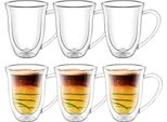 Bicchiere In Vetro A Doppia Parete Wilmax, 300 Ml, Set Di 6, WL-888726/A6