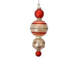 Targhetta Natalizia Clayre & Eef Ø 6X17 Cm In Vetro Rosso