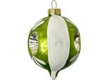 Guaina Natalizia Clayre & Eef Ø 5X7 Cm Vetro Bianco Verde