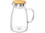 Brocca In Vetro Wilmax England Con Coperchio In Bambù, 1500 Ml, WL-888215/A