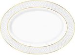 Wilmax Piatto Da Portata Ovale In Porcellana Con Bordo Dorato, 35 X 25 Cm, WL-880102117/A