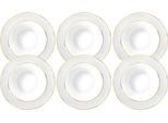 Wilmax Piatto Rotondo Profondo Con Linee Dorate, 22,5 Cm, Set Di 6, WL-880102303/A6