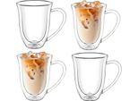 Wilmax Tazza A Doppia Parete Con Manico, 250 Ml, Set Di 4, WL-888725/A4