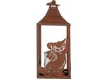 Lanterna Clayre & Eef 15X15X37 Cm In Metallo Marrone