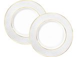 Piatto Wilmax Con Linee Dorate, 25,5 Cm, Set Di 2, WL-880102104/A2