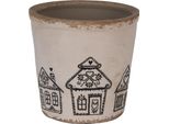 Vaso Da Fiori Clayre & Eef Ø 17X16 Cm Casa Di Pan Di Zenzero In Ceramica Beige
