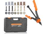 Succebuy Set Di Utensili Per Dadi Per Rivetti, Utensile Per Dadi Per Rivetti Da 14 Pollici Con 7 Mandrini Metrici E Sae, 70 Diversi Dadi Per Rivetti, 10-24, 1/4-20, M6, 5/16-18, M8, 3/8-16, M10, Inclusa Robusta Valigetta Per Il Trasporto