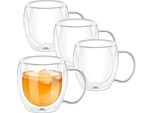 Wilmax Tazza A Doppia Parete Set Di 4 Tazze In Vetro Termoresistente Da 500 Ml WL-888749/A4