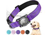 Custodia Per Collare Per Cani Airtag, Impermeabile, Gps Tracker Per Cani Compatibile Con Apple Air Tag Per Cani Di Piccola, Media E Grande Taglia, Viola, L.